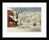 Flight into Egypt in a winter landscape by Abel Grimmer or Grimer