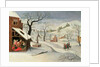 Flight into Egypt in a winter landscape by Abel Grimmer or Grimer