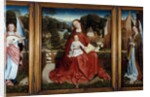 Triptych of the Virgin and Child surrounded by musical angels, c.1500 by Master of the Embroidered Foliage