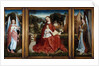 Triptych of the Virgin and Child surrounded by musical angels, c.1500 by Master of the Embroidered Foliage