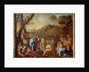 Saint John baptizing the people. Saint John the Baptist blessed men by a river, 17th century by Nicolas Poussin