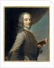Portrait of Voltaire holding a copy of “La Henriade”, 1736 by Maurice Quentin de la Tour