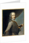 Portrait of Voltaire holding a copy of “La Henriade”, 1736 by Maurice Quentin de la Tour
