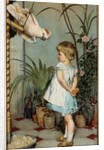 The child with the parrot, 1879 by Edgard Farasyn