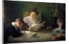 Homework A mother helps children do their homework, 20th century by Henri Jamet