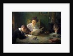 Homework A mother helps children do their homework, 20th century by Henri Jamet