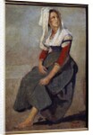 Portrait of the Italian Maria de Sorre, sitting with the head up Painting on cardboard, 1828 by Jean Baptiste Camille Corot