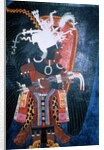 Reproduction of a mural showing a ruler dressed for a ceremony by Mayan Mayan
