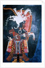 Reproduction of a mural showing a ruler dressed for a ceremony by Mayan Mayan
