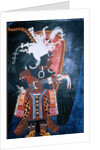 Reproduction of a mural showing a ruler dressed for a ceremony by Mayan Mayan
