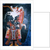Reproduction of a mural showing a ruler dressed for a ceremony by Mayan Mayan