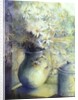 Asters - Snowsprite in jug on window sill by Karen Armitage