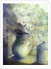 Asters - Snowsprite in jug on window sill by Karen Armitage