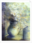 Asters - Snowsprite in jug on window sill by Karen Armitage