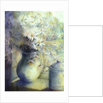 Asters - Snowsprite in jug on window sill by Karen Armitage