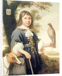 Boy with a falcon and a greyhound by Bernard Vaillant