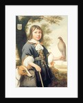 Boy with a falcon and a greyhound by Bernard Vaillant