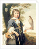 Boy with a falcon and a greyhound by Bernard Vaillant
