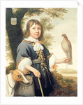 Boy with a falcon and a greyhound by Bernard Vaillant