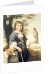 Boy with a falcon and a greyhound by Bernard Vaillant