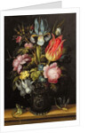 Flower-piece with a Roemer, c.1615 by Roelandt Jacobsz. Savery