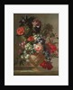 Still life of flowers in a sculpted vase by Jean-Baptiste Monnoyer