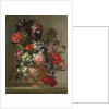 Still life of flowers in a sculpted vase by Jean-Baptiste Monnoyer