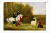 Queen Victoria, Prince Albert and the Prince of Wales at Windsor Park with their Herd of Llamas by English School
