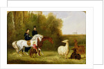 Queen Victoria, Prince Albert and the Prince of Wales at Windsor Park with their Herd of Llamas by English School