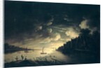 River Landscape by Moonlight by Jan Ludewick de Wouters