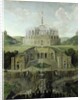 View from the 'Riesenkopf' Waterfalls over the Distorted Water-grotto to the Octagon, after 1716 by Jan van Nickelen