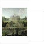 View from the 'Riesenkopf' Waterfalls over the Distorted Water-grotto to the Octagon, after 1716 by Jan van Nickelen