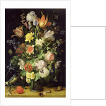 Still Life with Flowers and Blue Tit by Johann Rudolf Byss