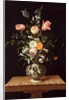 Vase with Relief and Flowers on a Marble Table by Johann Georg (1630/31-88) Hinz