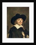 A Small Portrait of a Man Holding Gloves, c.1642 by Frans Hals