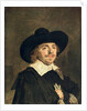 A Small Portrait of a Man Holding Gloves, c.1642 by Frans Hals