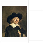 A Small Portrait of a Man Holding Gloves, c.1642 by Frans Hals