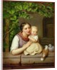 Mother with Child and Two Doves by August von der Embde