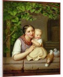 Mother with Child and Two Doves by August von der Embde