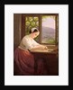 Girl reading by an open window by Caroline von der Embde