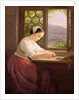 Girl reading by an open window by Caroline von der Embde