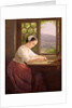 Girl reading by an open window by Caroline von der Embde