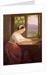 Girl reading by an open window by Caroline von der Embde