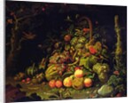 Fruit basket by Abraham Mignon