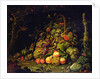 Fruit basket by Abraham Mignon