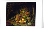 Fruit basket by Abraham Mignon