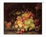 Still Life with Fruit, Squirrel and Goldfinch by Abraham Mignon