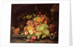 Still Life with Fruit, Squirrel and Goldfinch by Abraham Mignon