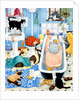 Grandma and 10 cats in the bathroom by Linda Benton