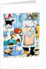 Grandma and 10 cats in the bathroom by Linda Benton